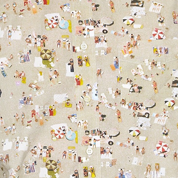 Schnayderman's Crowded Beach Shirt Men’s Button 43 - Picture 5 of 8